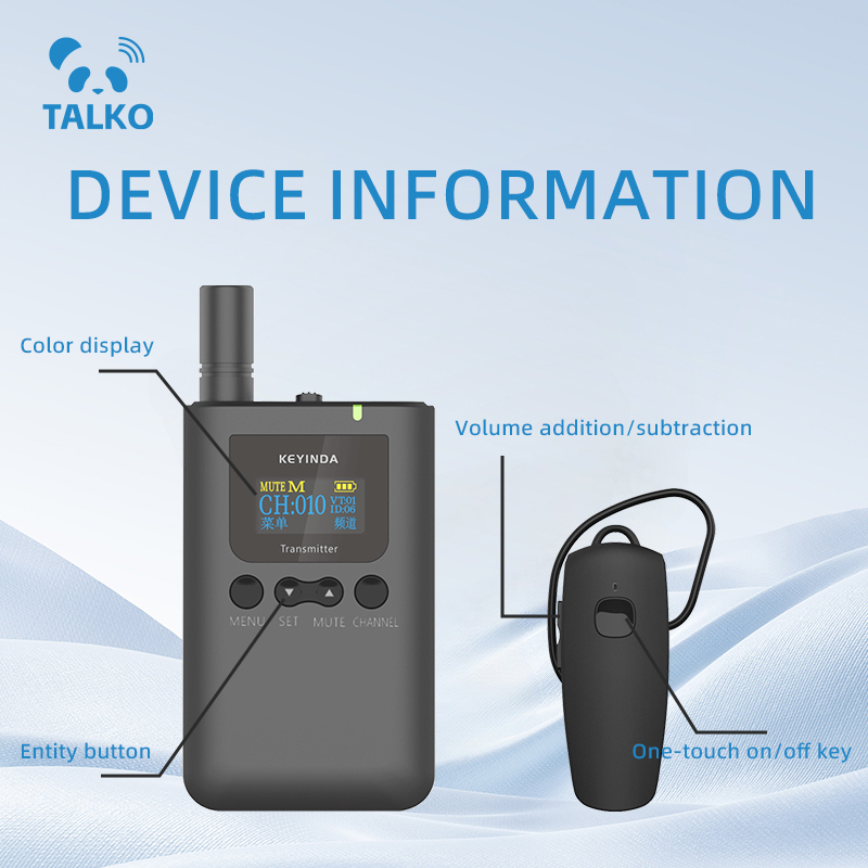 KEYINDA High Quality Wireless Audio <strong>Guide</strong> Walkie Talkie <strong>Headset</strong> Active Noise Cancellation (ANC) ABS/PC for Tour Groups Factory