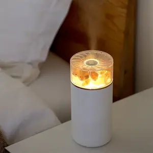 400ML Cristal Sal Pedra Umidificador De Ar Colorido Luzes LED Portátil USB Difusor De Óleo Essencial Umidificador Névoa Fresca para Casa