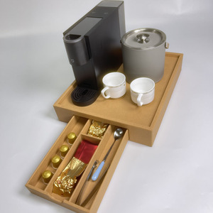 Nouveau support pour machine à café avec tiroir de rangement pour <span class=keywords><strong>capsules</strong></span> <span class=keywords><strong>Nespresso</strong></span>, organisateur en PU, plateau à café - Product Image 4