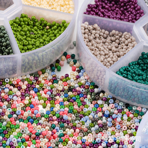 DIY Seed <b>Bead</b> <b>Set</b> 2mm Glass Round <b>Beads</b> 6 Section Storage Case Jewelry Making Accessories Bracelet Necklace Crafting Supplies - Product Image 2