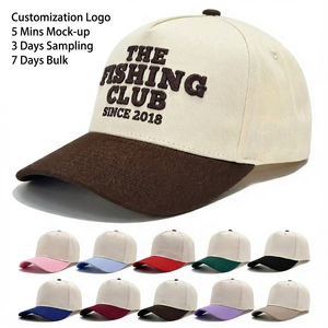 Gorras de Béisbol con Logo Personalizado OEM al por Mayor, Estructura Rígida, 100% Algodón, 5 Paneles, Bicolor, Unisex para Deporte y Pesca - Product Image 1
