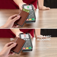 TILONSTAR TVC315 tempat kartu mewah pria kulit asli tempat kartu Bank ramping alumunium tempat kartu