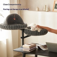 Meilleure vente transfrontalière : Lit d'appoint pour chat en peluche, pour intérieur, avec structure arborescente, rotation à 360°, hauteur réglable, empreinte compacte, adapté à l'hiver