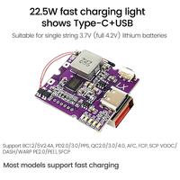 Module de circuit imprimé pour batterie externe 22,5 W avec charge bidirectionnelle rapide, type C USB, compatible PD/QC3.0/2.0, avec affichage numérique ou éclairage