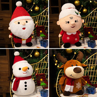 Poupée en peluche Père Noël en gros, cadeau pour événements de Noël, jouet en tissu renne, dropshipping transfrontalier bonhomme de neige de Noël