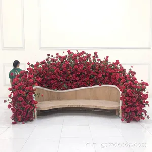 Factory Outlet artificial Sofa flower runner background wrapped sofa flower customized size and color for wedding background