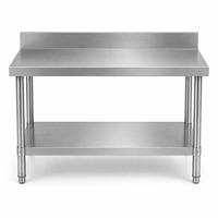 Mesa de Preparación de Acero Inoxidable para Restaurante con Estante Trasero para Cocinas de Hotel, Proveedor de Equipos Personalizados OEM