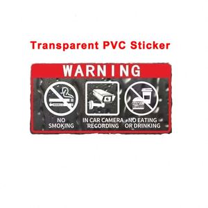 Pegatina de Advertencia para Taxi, Prohibido Fumar, Comer o Beber en el Vehículo, Grabación con Cámara, Pegatina Transparente de PVC - Product Image 2
