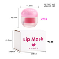 Vente en gros de masque de sommeil pour les lèvres vegan rose fraise petit baume à lèvres avec logo personnalisé soin des lèvres aromatisé aux fruits naturels de haute qualité mignon