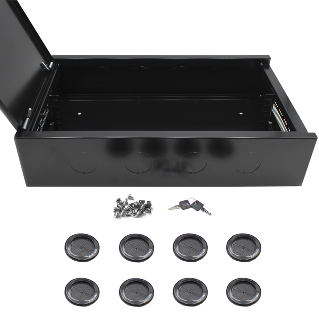 Solid Black Steel 19 Inch 2U-18U CCTV Wall Mount Network Cabinet IP65 Protection Customizable Size in Stock
