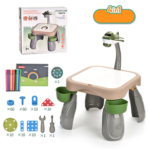 Tableau de dessin en plastique multi-activités <span class=keywords><strong>pour</strong></span> enfants avec <span class=keywords><strong>projecteur</strong></span> et blocs de construction - Product Image 1