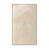 Alaxe 1 Gang Smart Touch Interruptor de luz de pared con para Tuya Smart Life Aplicación móvil Google Home EE. UU. Estándar Wifi 10A Max. Corriente