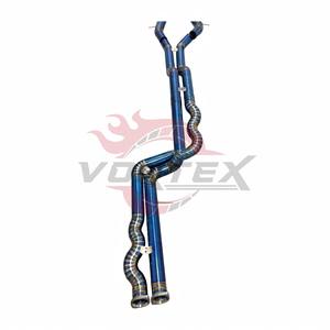 Échappement arrière en titane Vortex à longueur égale pour BMW F80 M3 F82 M4 S55 avec système Valvetronic et embouts quadruples bleus - Product Image 3