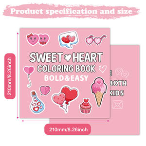 Nuevo <span class=keywords><strong>libro</strong></span> para colorear de corazón dulce de 40 páginas, logotipo personalizado, papel de arte, dibujos animados, Doodle de amor para embalaje de niños - Product Image 2