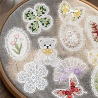 20 autocollants par paquet, série Fleurs dans la dentelle, autocollants décoratifs vintage pour journal DIY