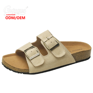 Sandali in Vera Pelle con Doppia Fibbia e Logo Personalizzato, Suola in Sughero EVERGREEN, Modello Classico Open Toe per Tutte le Stagioni - Product Image 2