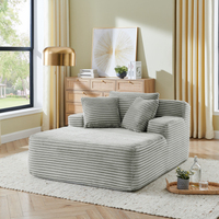 Sofá individual de chaise longue de pana sin estructura, asiento profundo, 180*90*80cm, sillón extragrande y cómodo tipo nube para sala de estar, en stock en EE. UU.