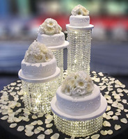 Perles de cristal acryliques transparentes décoration de fête de mariage de support de gâteau acrylique multicouche