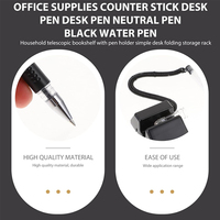 Stylos de comptoir SL personnalisés à encre gel noire avec base adhésive, stylos d'écriture antivol pour bureau, banque, réception et domicile