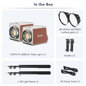 Kit de Iluminación de Video TOLIFO PL-200B AC 200W, Iluminación Continua para Fotografía con Softbox y Soporte de 60CM, Kit de Luz de Estudio Bicolor - Product Image 5