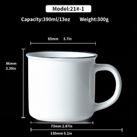 Mug en céramique personnalisable par sublimation, imitation émail, tasse à café, compatible lave-vaisselle et micro-ondes, vaisselle pour petit-déjeuner