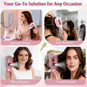 2-in-1 Manual Spray Comb Mist Spray Design Convenient for Hair Care <b>Scalp</b> Massage Portable Female Modeling Tools - Product Image 3