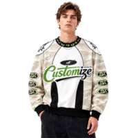 Sweat-shirt à capuche personnalisé ODM pour homme, motif camouflage beige, avec logo brodé, style streetwear décontracté pour tous les jours, saison automne-printemps