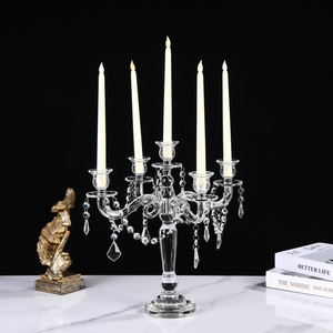 Candelabro de Cristal de Lujo, Diseño Europeo, Centro de Mesa para Bodas, Decoración Romántica para Cenas a la Luz de las Velas, Adornos - Product Image 4