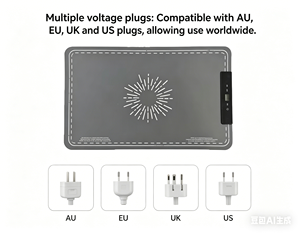<span class=keywords><strong>Plaque</strong></span> chauffante électrique portable en silicone avec contrôle tactile, 10 niveaux de température, minuterie 12h pour fêtes, buffets et plats à réchaud - Product Image 4