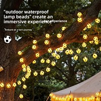 Guirlande lumineuse LED 2026 en forme de ballon de football, à énergie solaire, effet cascade, pour extérieur, jardin, lumières décoratives colorées, bar 220V