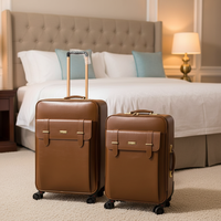 Valise de voyage d'affaires en similicuir 20/22/24 pouces avec serrure TSA, bagage à roulettes, grande capacité, valise portable