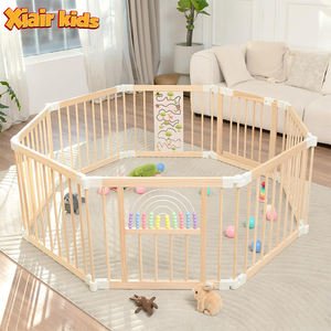 คอกกั้นเด็กแบบพับได้ ปรับระดับได้ ทำจากไม้ พร้อมตัวล็อค สำหรับสถานรับเลี้ยงเด็ก อนุบาล มอนเตสซอรี่ และโรงเรียนเตรียมอนุบาล - Product Image 1