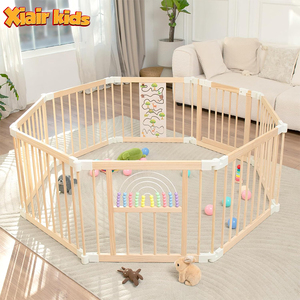 Baby Box Buxibo – Recinto Giochi Rotondo In Legno Naturale Con Materassino – 91x91x85 Cm