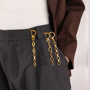 Cadena de Cintura de Acero Inoxidable, Dorada y Plateada, con Cierre de Langosta, Cadena Corporal Unisex de Moda, Accesorio Informal - Product Image 4