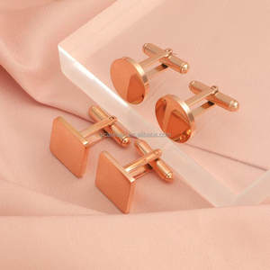 パーソナライズされたロゴカフスステンレススーツブランクゴールドローズゴールドブラック16mm 20mm結婚式の婚約のための形状 - Product Image 3