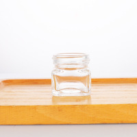 Pot en verre cristal carré miniature de 15 g avec bouchon à vis en aluminium, logo personnalisé pour le baume du tigre, soins personnels