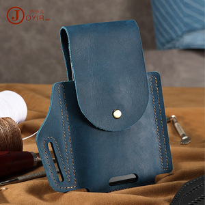 Bolso de cintura para teléfono móvil de cuero genuino para hombre con cinturón, diseño retro para uso diario - Product Image 2