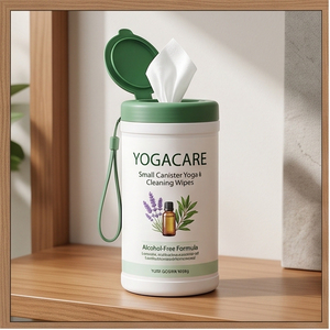 Lingettes nettoyantes personnalisées en gros sans alcool pour tapis de yoga, infusées à l'huile essentielle de lavande, lingettes absorbantes pour équipement de sport, en boîte, OEM - Product Image 1