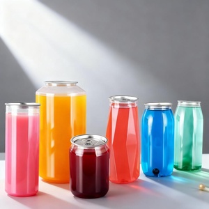 Lesense OEM Pet lon nhựa với logo Chất lượng cao trong suốt nhựa có thể Soda uống chai với lon nhôm - Product Image 5