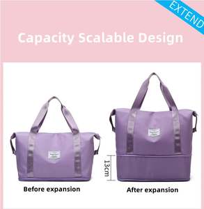 Sac de sport de voyage imperméable personnalisé en gros, sac de yoga pliable de grande capacité, sac fourre-tout pour femmes, sac de sport pour filles - Product Image 3