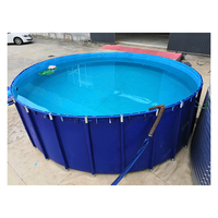 Bassin d'aquaculture extérieur à installation facile, rond, en toile PVC, avec cadre, pour le stockage d'eau en aquaculture