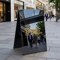 Enseigne publicitaire imperméable au design gratuit, esthétique or brossé, enseigne de boutique haut de gamme, enseigne en A pour marques de luxe