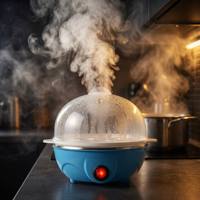 Cuiseur à œufs automatique et cuiseur vapeur électrique en plastique à 1 niveau avec arrêt automatique, compact pour la cuisine domestique