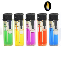Briquet jetable transparent en plastique piézoélectrique avec emballage cadeau