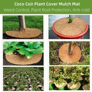 Couverture de paillis en fibres de coco naturelles pour arbres, tapis protecteur 25/30/35/40cm, disque pour pot de fleurs, contrôle des mauvaises herbes, coussin de chaleur et d'humidité - Product Image 2