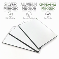 Miroir mural décoratif en verre transparent de grande taille, découpé sur mesure, avec cadre en aluminium argenté