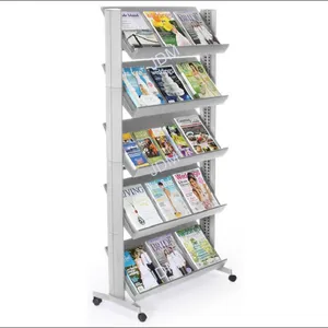 custom made Commercial Wire Metal Floor Stand Book Display Rack Up books Shelf