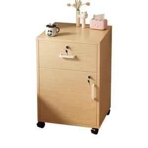 Armoire de chevet minimaliste moderne avec serrure et roulettes pour le rangement de la chambre à coucher, utilisation par les enfants RK026 - Product Image 4