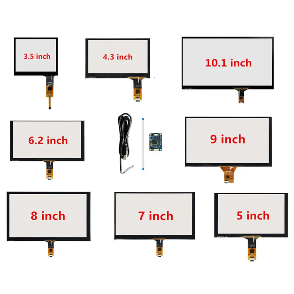 3.5/4.3/5/6.2/7/8/9/10.1 Polegada Raspberry Pi Equipamento Industrial PC Carro Digitador Capacitivo Touch Screen Painel USB Driver Board