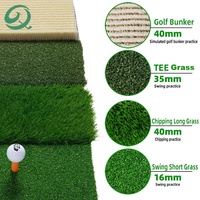 Tapis de golf 4-en-1 en gros, portable, avec simulation réaliste de bunker, pour entraînement intérieur/extérieur